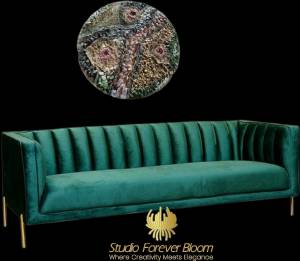 Modern Round Heavy Texture Wall Art 'Crystalines' Mixed Medium Geode Creation Studio Forever Bloom