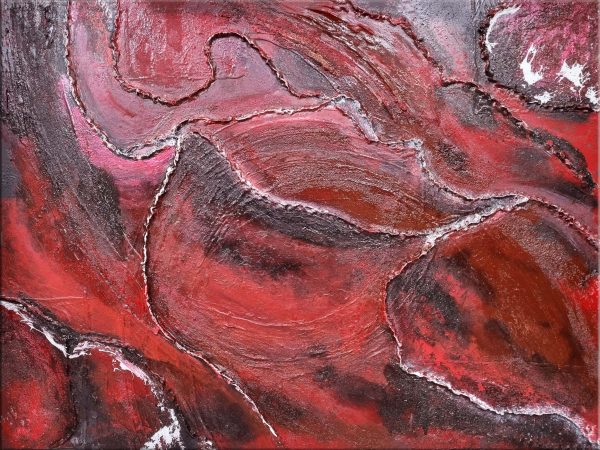 Rustic Red Colour Art, Elegant Modern Wall Art, Suitable Office Room Art, Living Room Art, Forever Bloom by CJ- Red Planet