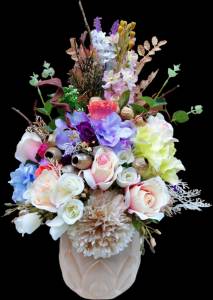 Silk Flower Vase with Mixed Faux Flowers 'Petal Kiss's Elegant Floral Gifts Melbourne Studio Forever Bloom