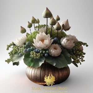 Stay Blessed Lotus Flower Arrangement -Studio Forever Bloom 