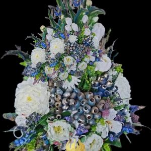 Silk Flower Melbourne Blue Shades Decor 'Feathers of Spring on Vase' | Studio Forever Bloom