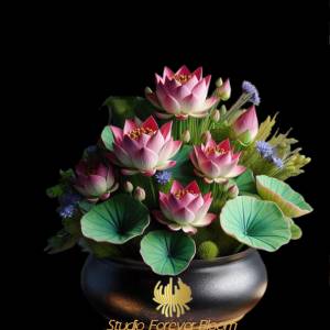 Silk Lotus Flower Elegant Pink Lotus Flower Art | High-End Silk Lotus Flowers Mel | 'Pretty in Pink' by Studio Forever Bloom