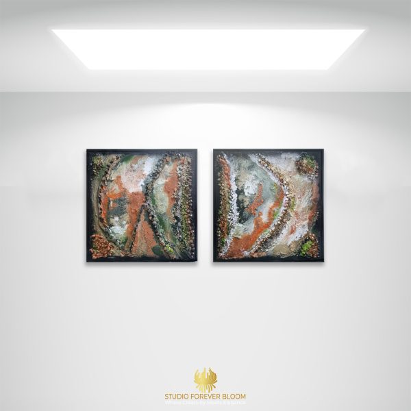 Unique Original Mixed Medium Art, Square Artwork, Black framed Art, Dusk till Dawn-Yara Ranges