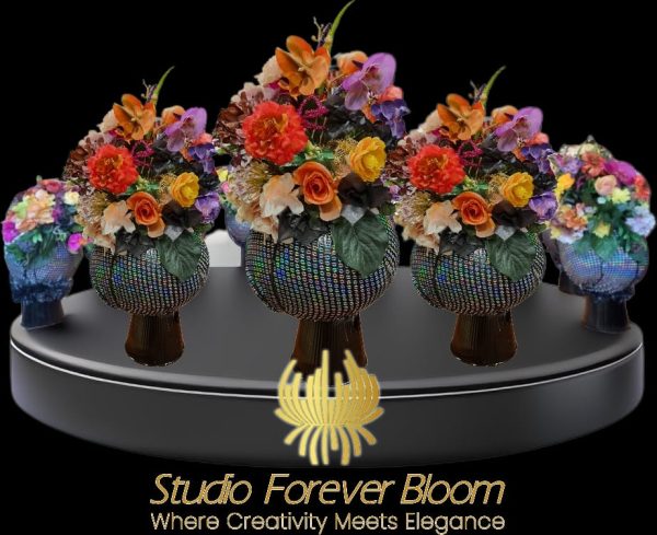 Theme Parties Melbourne, High Tea Floral Décor 'Floral Glam on Disco Ball' | Studio Forever Bloom