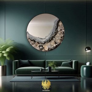 Seascape On Mirror: Sea You Sea Me Black/Brown/Gold Art Mirror Art