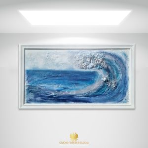 Original Hampton Wave Seascape, Mixed Media Large Art, Melbourne Artist- Forever Bloom by CJ