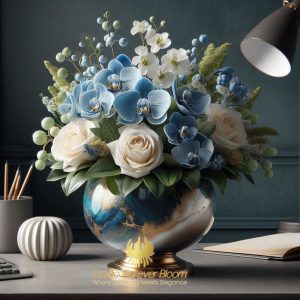 blue shades midi size 30-40cm flower decor by studio forever bloom Melbourne