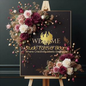 Hire Customised Event Welcome Boards in Melbourne | Personalised Themes Easel | Studio Forever Bloom