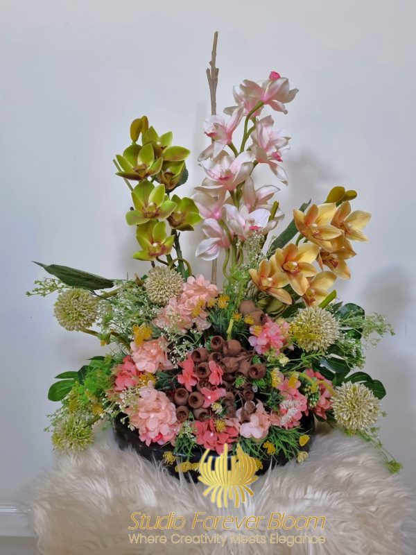 Tropical Paradise Silk Floral Orchids Decor by Studio Forever Bloom
