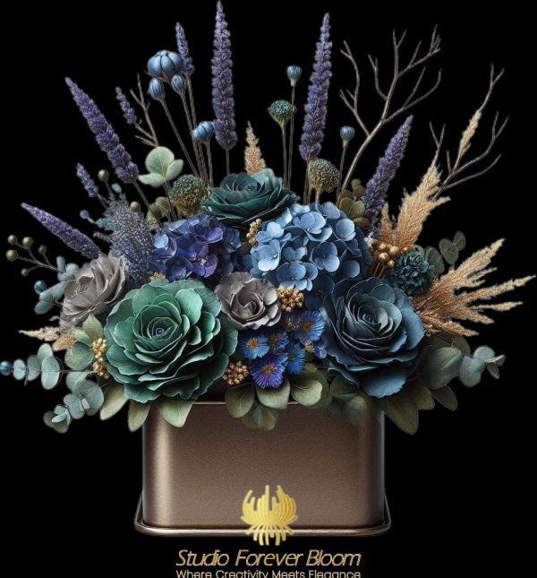 Whispers Of Nature-Dry Flower Collection done in Beautiful metal vases-studio forever bloom