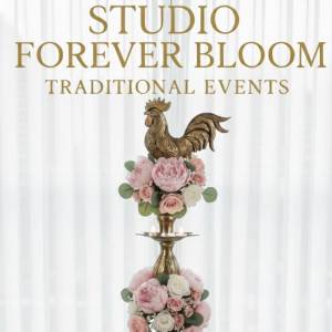Luxury Gold Arch & Fluted Plinth Floral Set v1