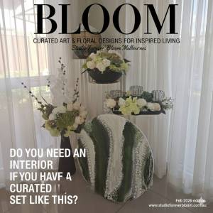 Luxury Gold Arch & Fluted Plinth Floral Set featuring handmade peach lilies, ivory silk roses, and white ribbed pedestals by Studio Forever Bloom.