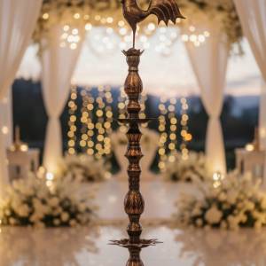 Modern rose gold oil lamp hire Melbourne for wedding ceremony